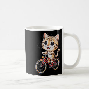 Frauen Süße Katze Fahrradfahren Kawaii Cartoon Kaffeetasse