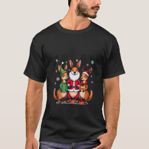 Frauen Süße Weihnachten Kängurus in Santa-Elf und T-Shirt