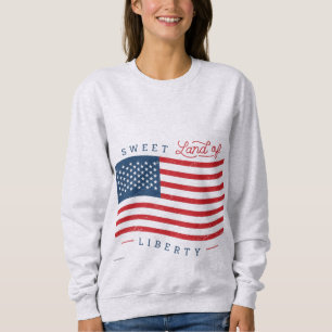 Frauen Sweet Land of Liberty Patriotischer Hoodie