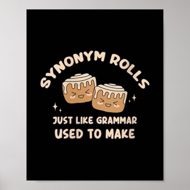 Frauen Synonym Rolls Joke Cinnamon Rolls Grammar P Poster (Vorne)