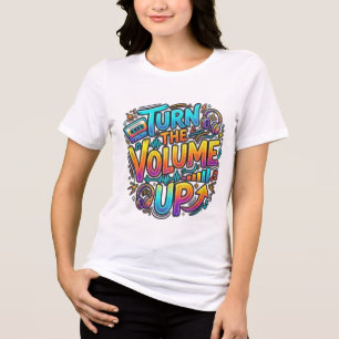 Frauen T-Shirt Dreh den Lautstärke HOCH Tri-Blend Shirt