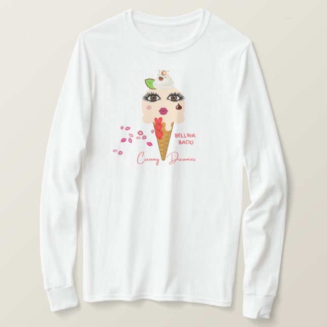 Frauen T-Shirt Langarm Bellina Bacio  (Design vorne)
