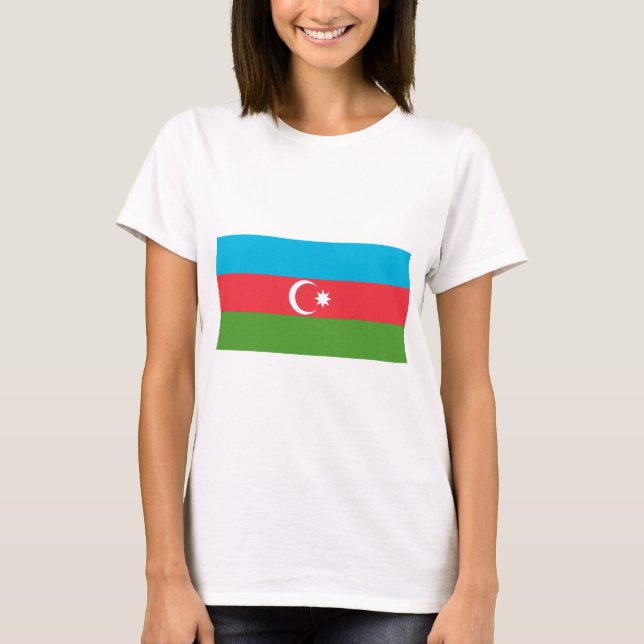 Frauen T-Shirt mit der Flagge Aserbaidschans (Vorderseite)