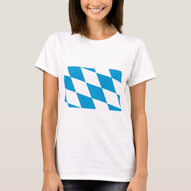 Frauen T Shirt mit der Flagge Bayerns (Vorderseite)