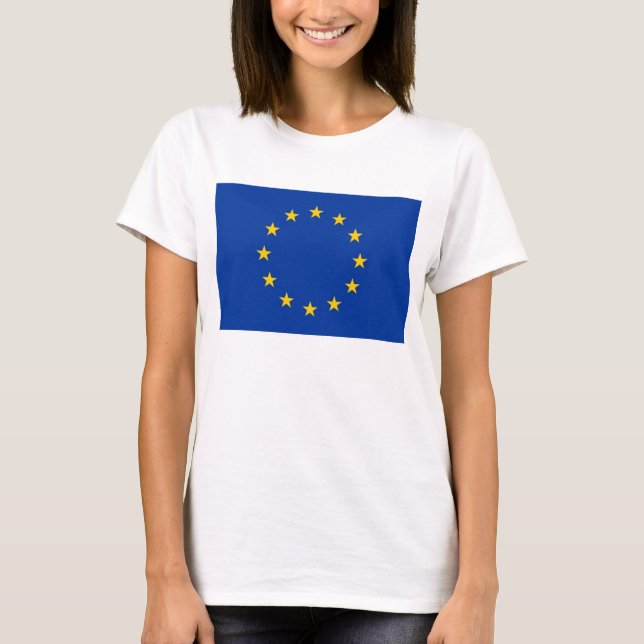 Frauen T Shirt mit der Flagge der europäischen Gew (Vorderseite)