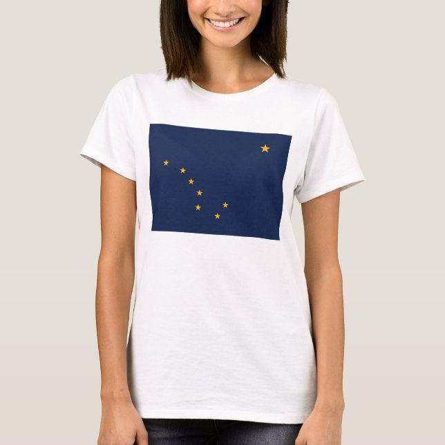 Frauen T Shirt mit der Flagge des Staat Alaska (Vorderseite)