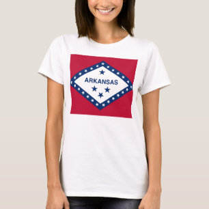Frauen T Shirt mit der Flagge des Staat Arkansas