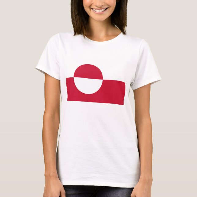 Frauen T Shirt mit der Flagge Grönlands (Vorderseite)