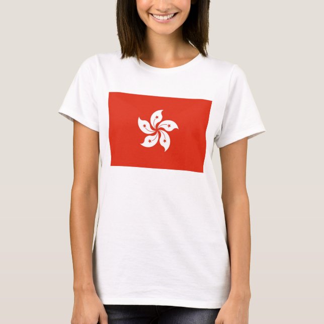Frauen T Shirt mit der Flagge Hongkongs, China (Vorderseite)