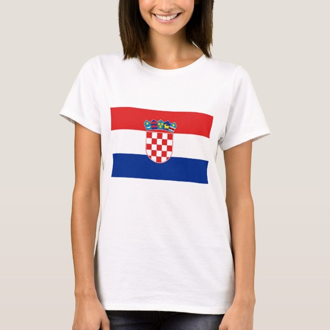 Frauen T Shirt mit der Flagge Kroatiens (Vorderseite)