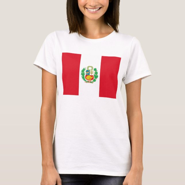 Frauen T Shirt mit der Flagge Perus (Vorderseite)