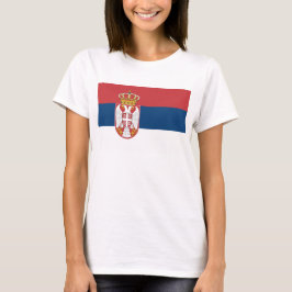 Frauen T Shirt mit der Flagge Serbiens