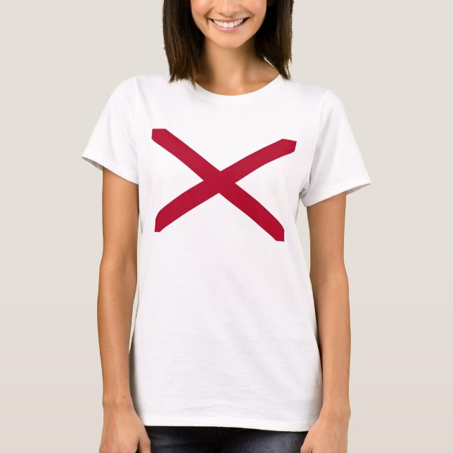 Frauen T Shirt mit der Flagge von Alabama Staat (Vorderseite)