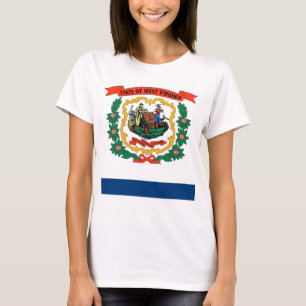 Frauen T Shirt mit der Flagge von Wes Virginia