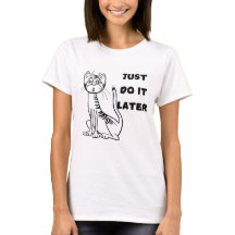 Frauen T - Shirt mit fauler Katze