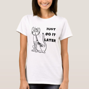 Frauen T - Shirt mit fauler Katze