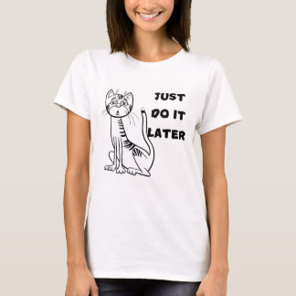 Frauen T - Shirt mit fauler Katze