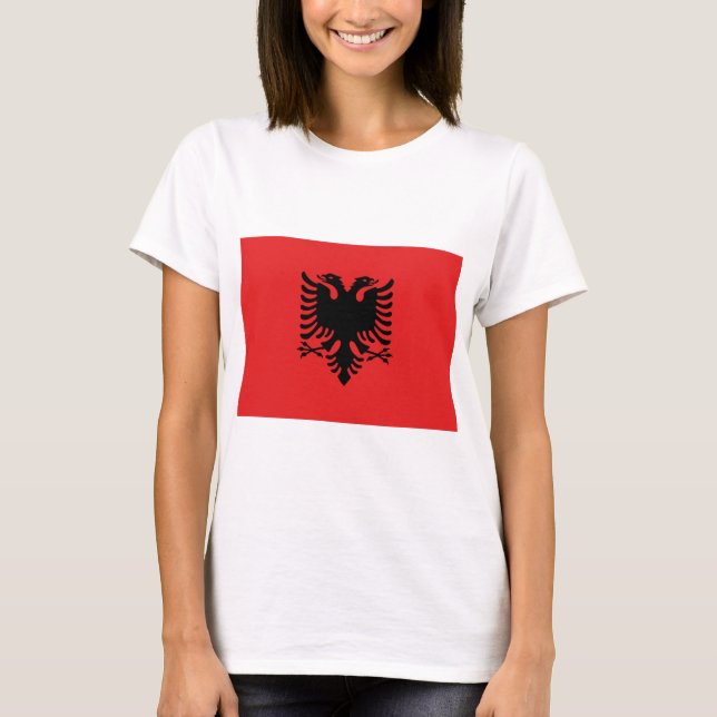 Frauen T Shirt mit Flagge Albaniens (Vorderseite)