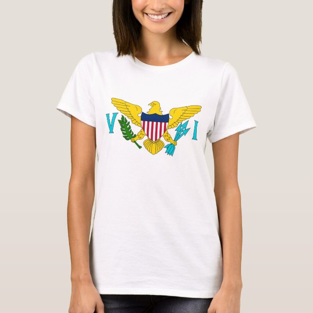 Frauen T Shirt mit Flagge der Jungfrau (Vorderseite)