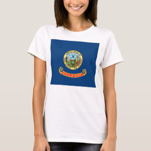 Frauen T Shirt mit Flagge des Staat von Idaho