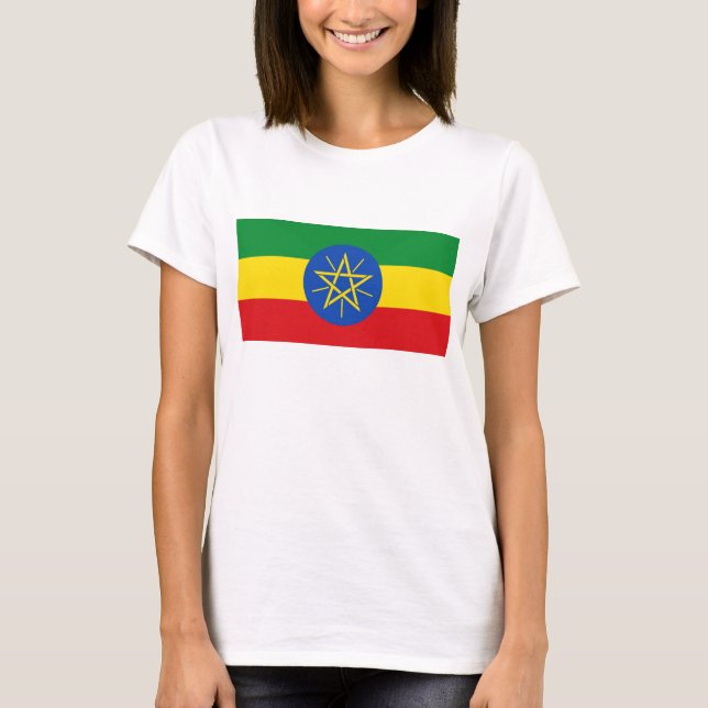 Frauen T-Shirt mit Flagge in Äthiopien (Vorderseite)