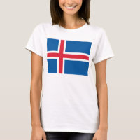 Frauen T Shirt mit Flagge Islands