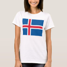Frauen T Shirt mit Flagge Islands