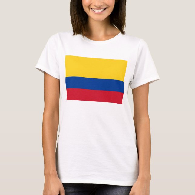 Frauen T Shirt mit Flagge Kolumbiens (Vorderseite)