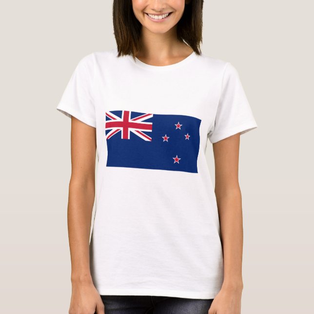Frauen T-Shirt mit Flagge Neuseelands (Vorderseite)