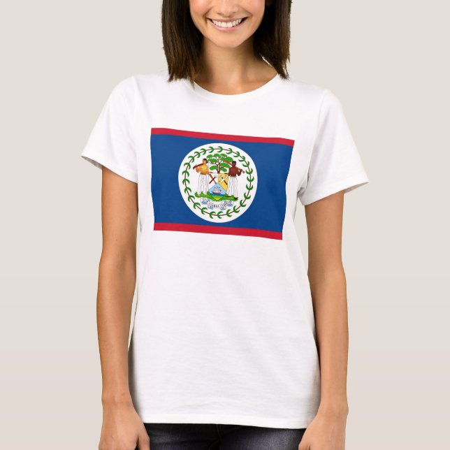 Frauen T Shirt mit Flagge von Belize (Vorderseite)