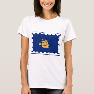 Frauen-T-Shirt mit Flagge von Quebec City, Kanada T-Shirt