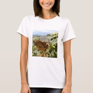 Frauen-T - Shirt mit Foto der Sonnenblume