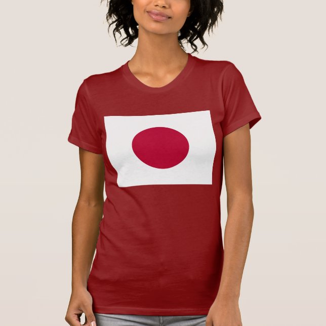 Frauen T Shirt mit japanischer Flagge (Vorderseite)