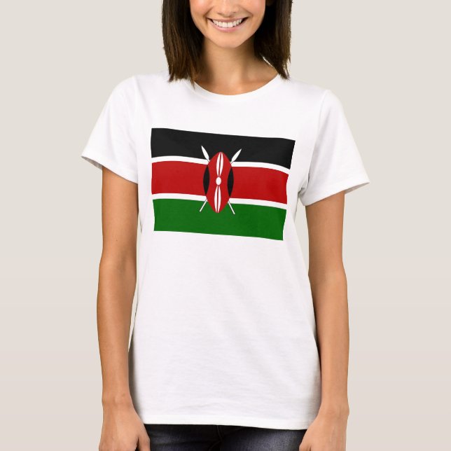 Frauen T-Shirt mit kenianischer Flagge (Vorderseite)
