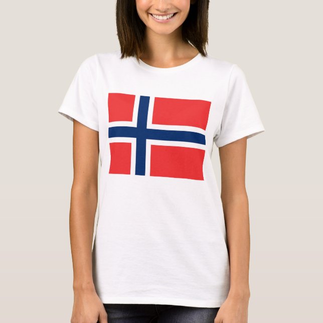 Frauen T Shirt mit norwegischer Flagge (Vorderseite)