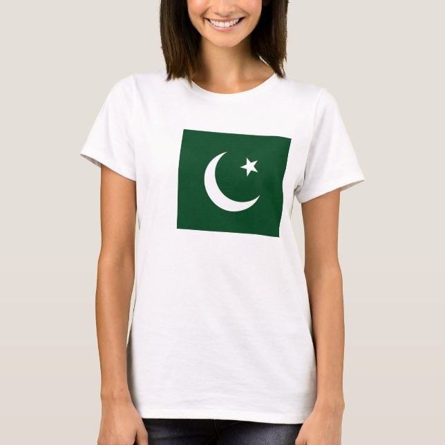 Frauen T-Shirt mit pakistanischer Flagge (Vorderseite)