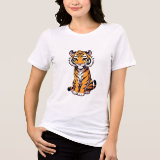 Frauen T-Shirt mit süßem Tiger Tri-Blend Shirt