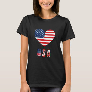 Frauen T-Shirt mit USA-Flaggen-Herz-Design