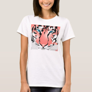 FRAUEN T-SHIRT- Weiß-PEACH TIGER/ T-Shirt
