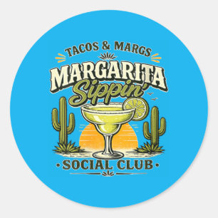Frauen Tacos und Margs Social Club Margarita Runder Aufkleber