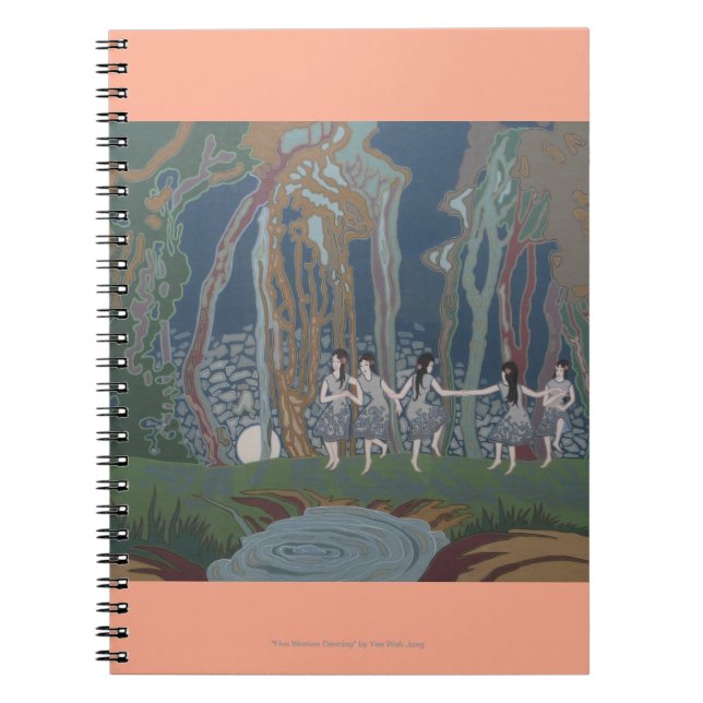 Frauen tanzen im Mondlicht Notizblock (Vorderseite)