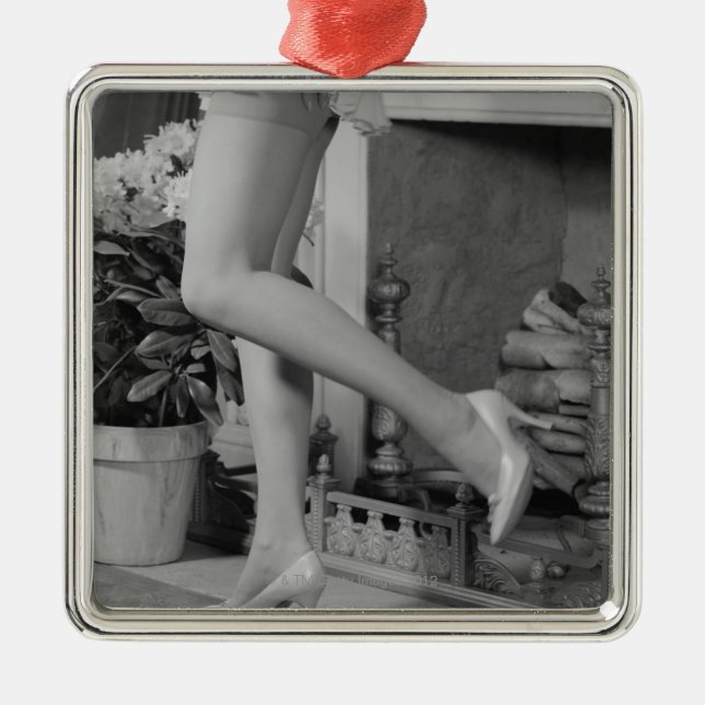Frauen-Tanzen Silbernes Ornament (Vorne)
