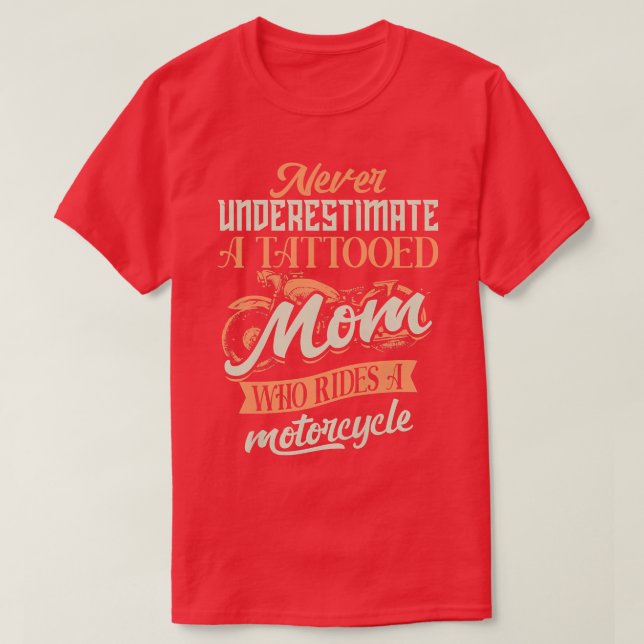 Frauen Tattoooot Mama Motorrad-Radfahrer T-Shirt (Design vorne)