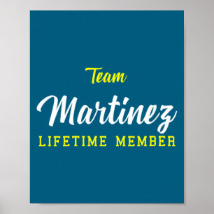 Frauen Team Martinez Lebenslanges Mitglied Nachnam Poster