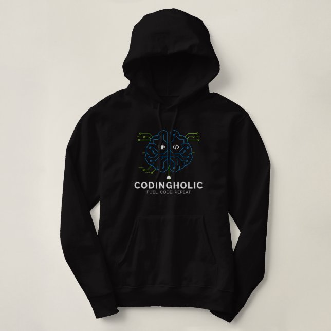 Frauen-Tech-Gehirn-Schaltkreis-Coding-Grafik Hoodie (Design vorne)