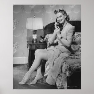 Frauen telefonieren poster