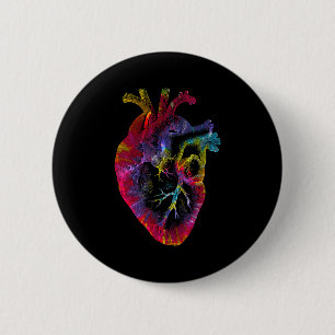 Frauen Tie Dye Anatomisches Herz Valentinstag Ana Button