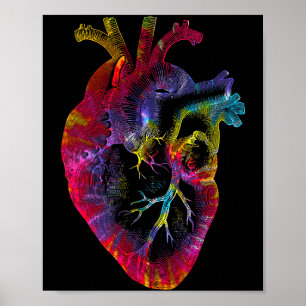 Frauen Tie Dye Anatomisches Herz Valentinstag Ana Poster