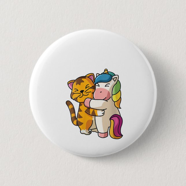 Frauen, Tiger und Unicorn, Niedliche Zootiere umar Button (Vorderseite)