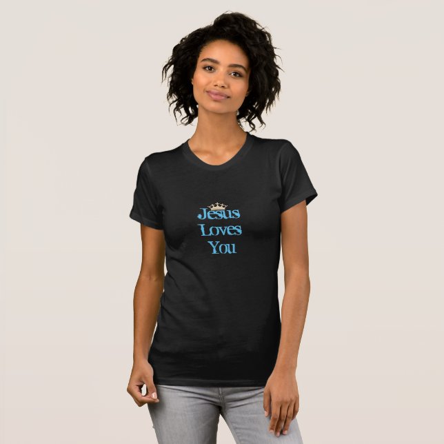 Frauen Top-T - Shirt-Jesus-Lieben Sie T-Shirt (Vorne ganz)